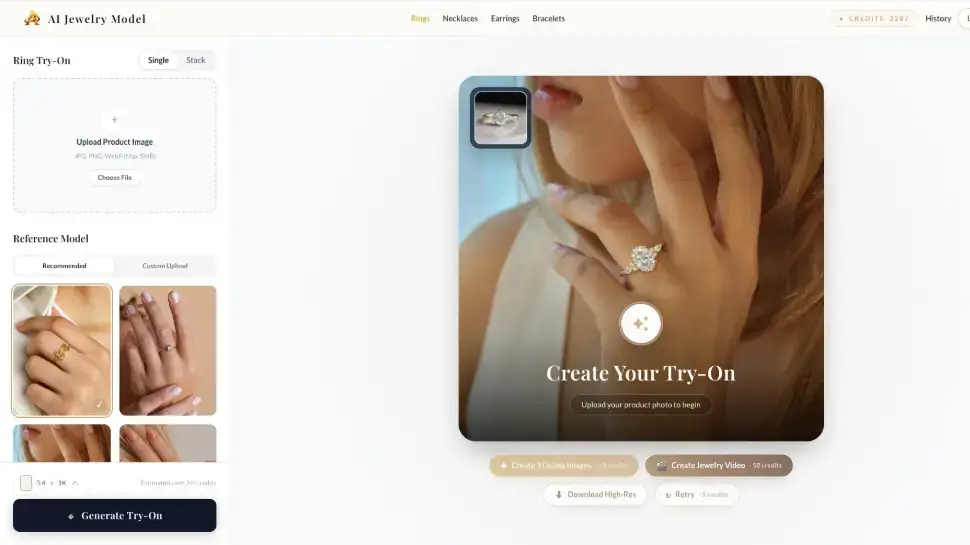 AI Jewelry Model screenshot