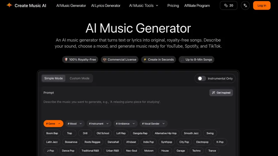 CreateMusicAI screenshot