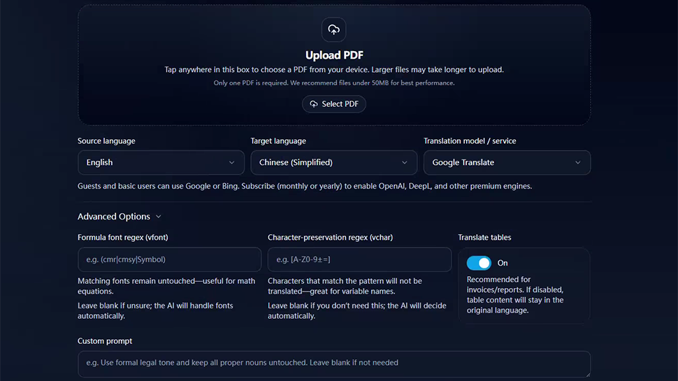 PDF Translate screenshot