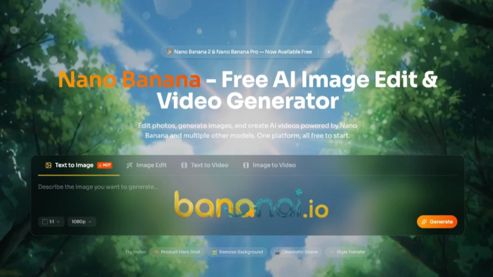 free nano banana online screenshot