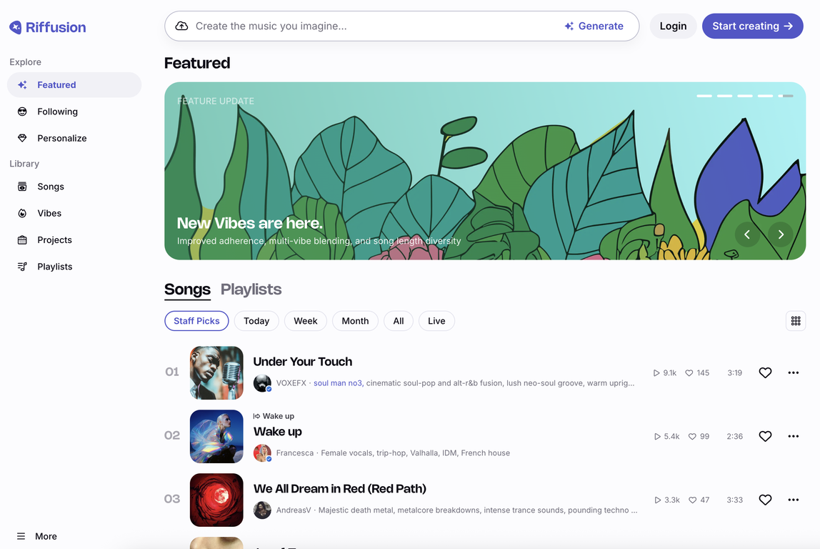 Riffusion screenshot