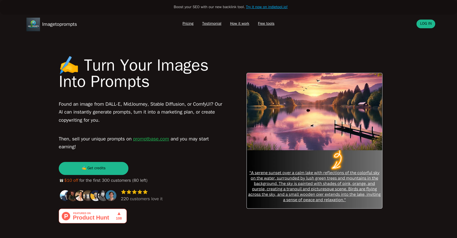 Imagetoprompts screenshot
