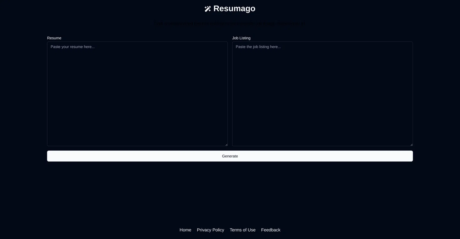 Resumago screenshot