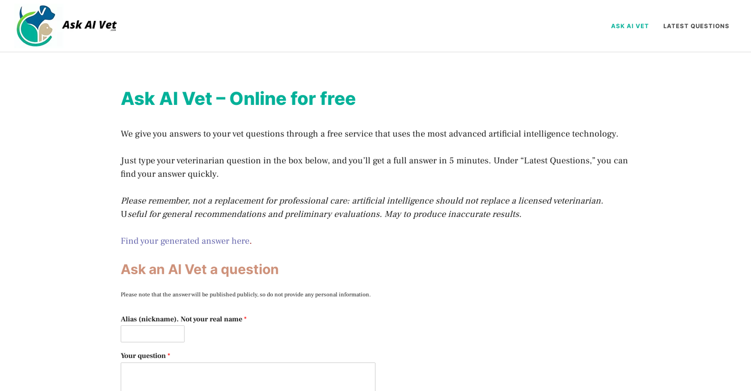 Ask AI Vet screenshot