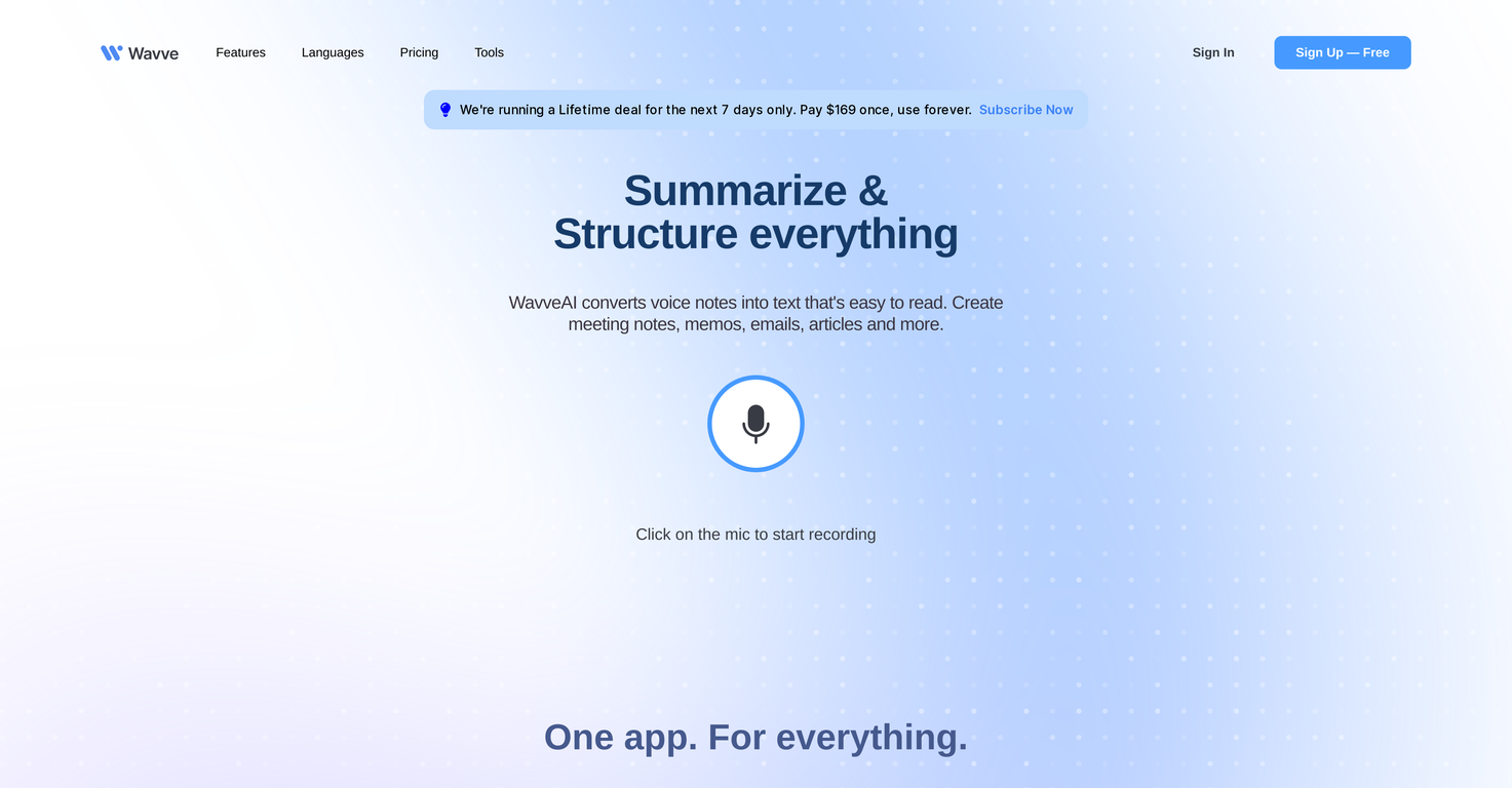 Wavve AI screenshot