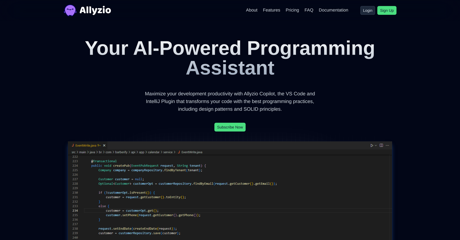 Allyzio Copilot screenshot