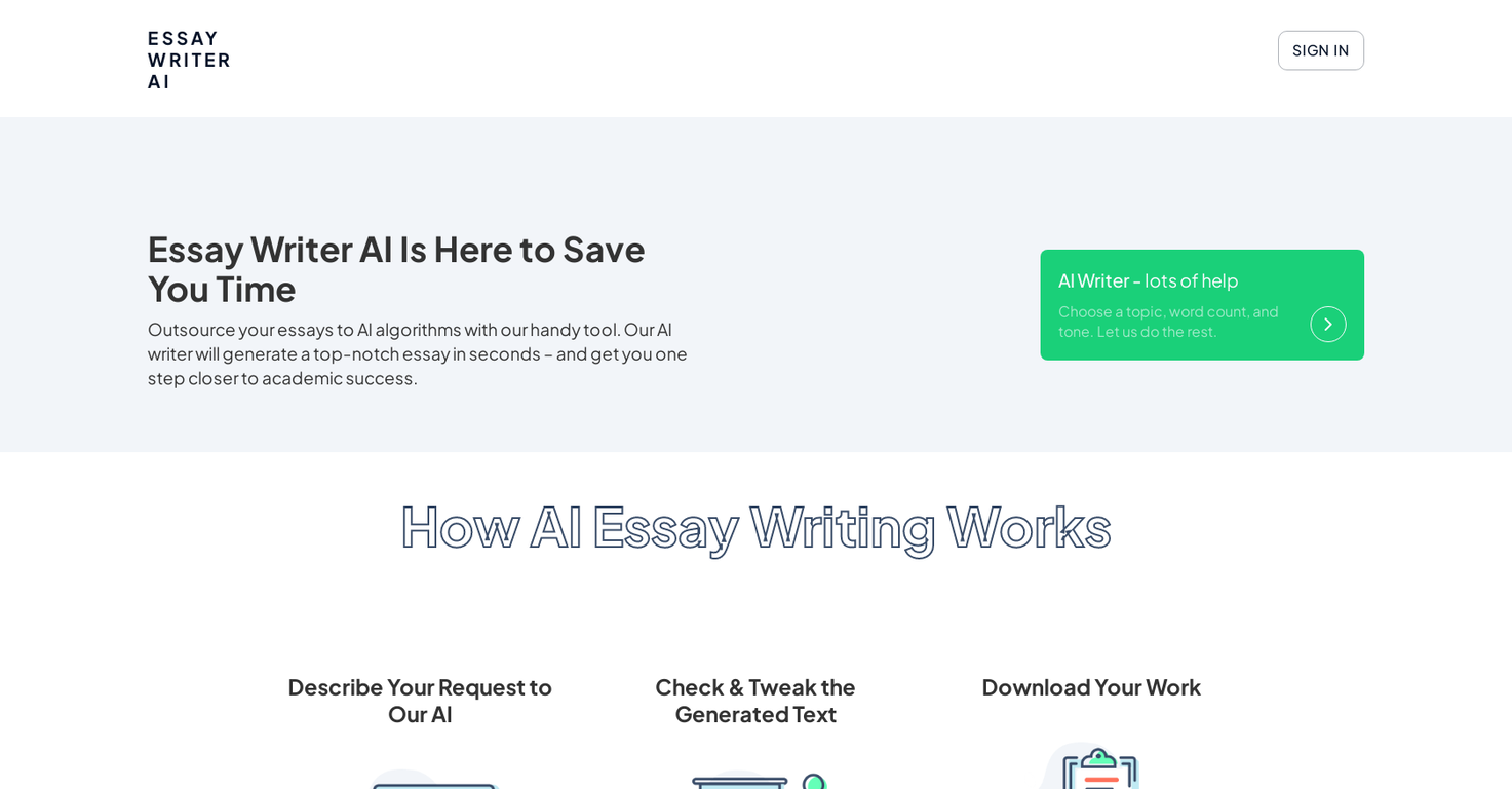 Essay Writer AI screenshot