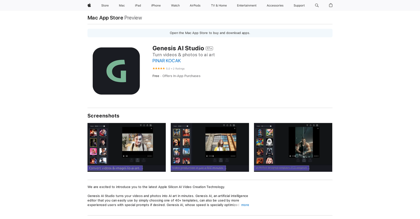 Genesis AI Studio screenshot