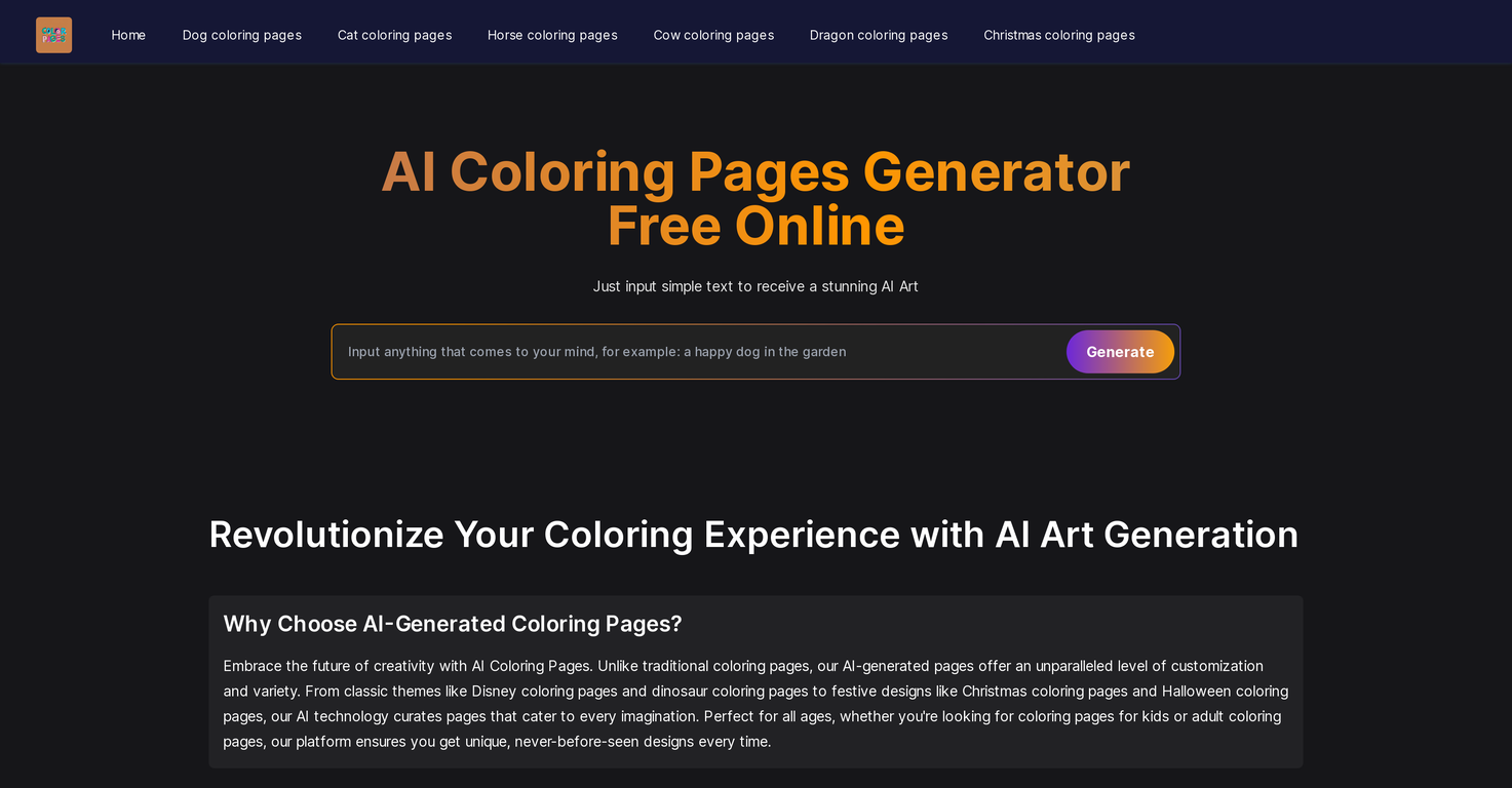 AI Coloring Pages screenshot
