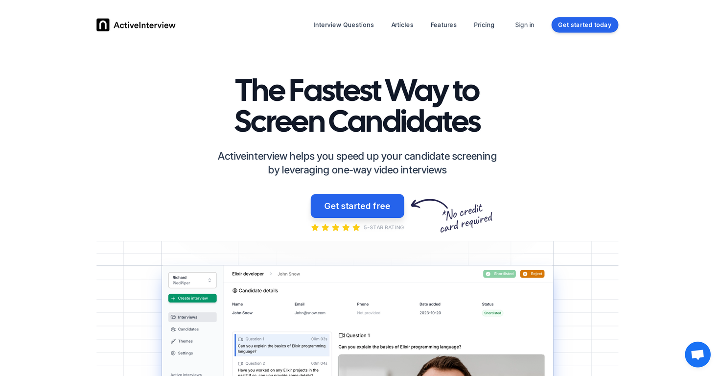 ActiveInterview screenshot