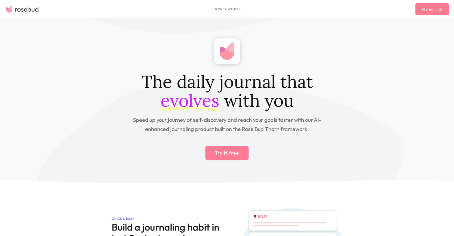 Rosebud Journal screenshot