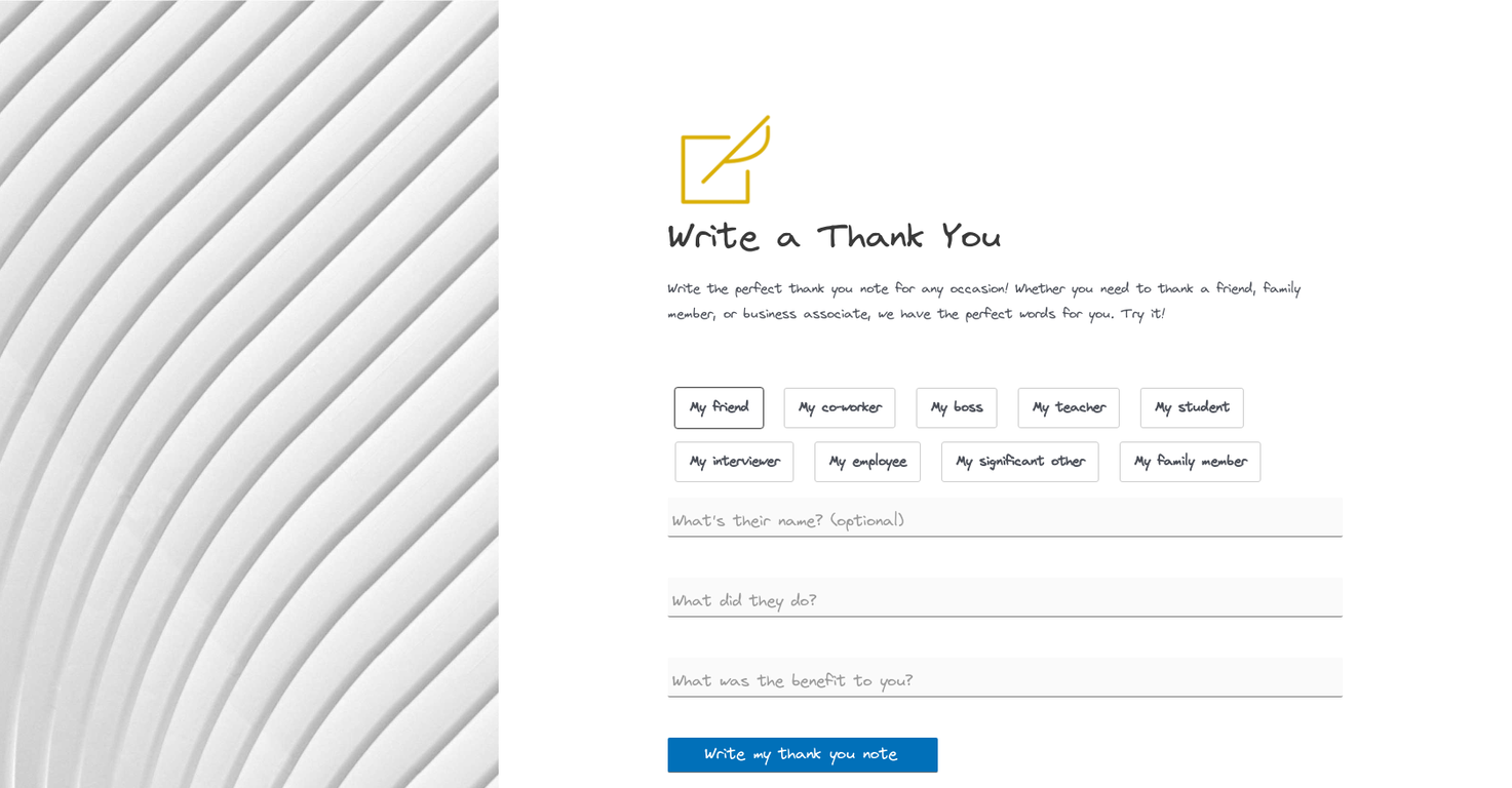 Write A Thank You screenshot