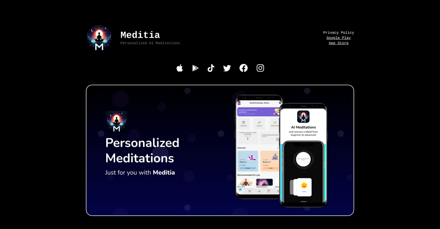 Meditia App screenshot