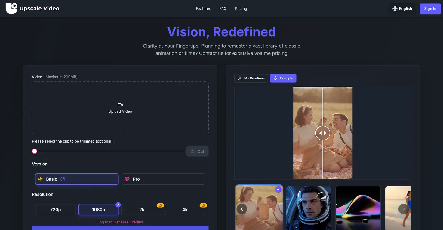 VideoUpscaler.net screenshot