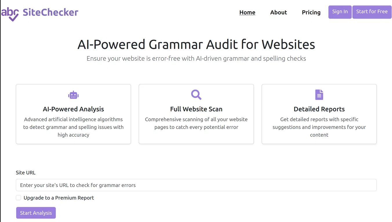 SiteChecker screenshot