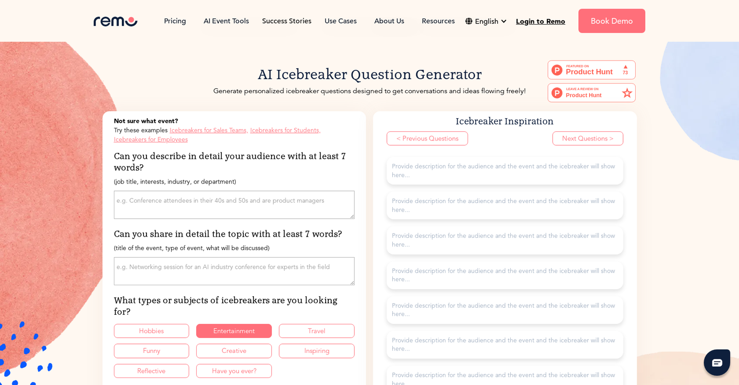 Icebreaker Question Generator screenshot