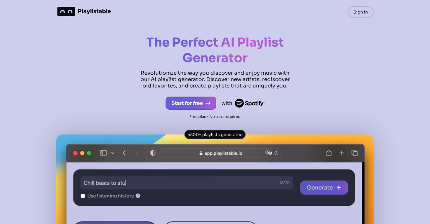 Playlistable screenshot