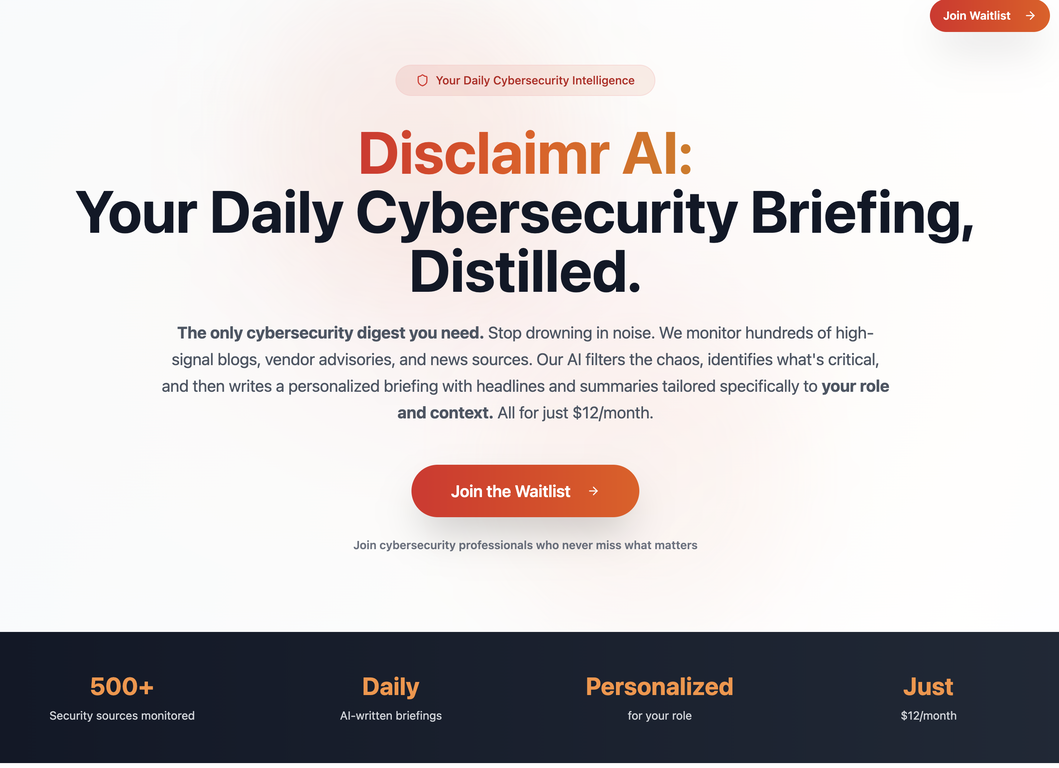 Disclaimr screenshot