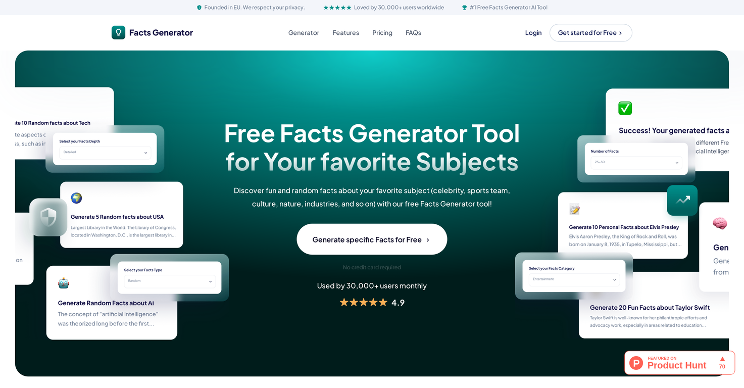 Facts-Generator.com screenshot