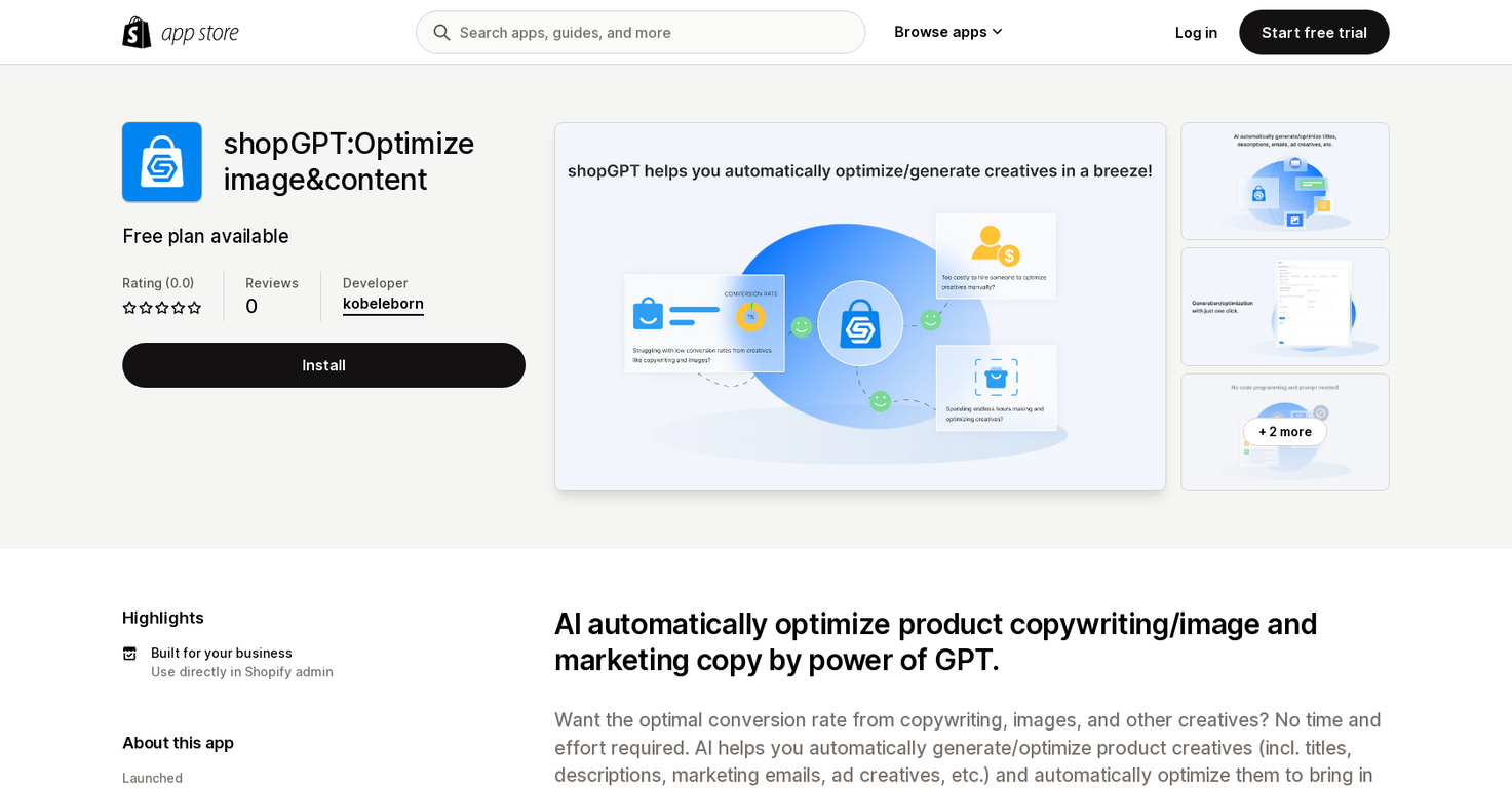 shopGPT screenshot
