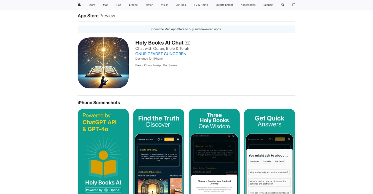 Holy Books AI Chat screenshot