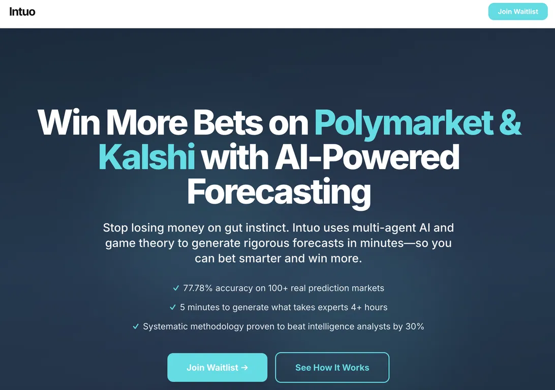 Intuo - AI-Powered Prediction Market Forecasting screenshot