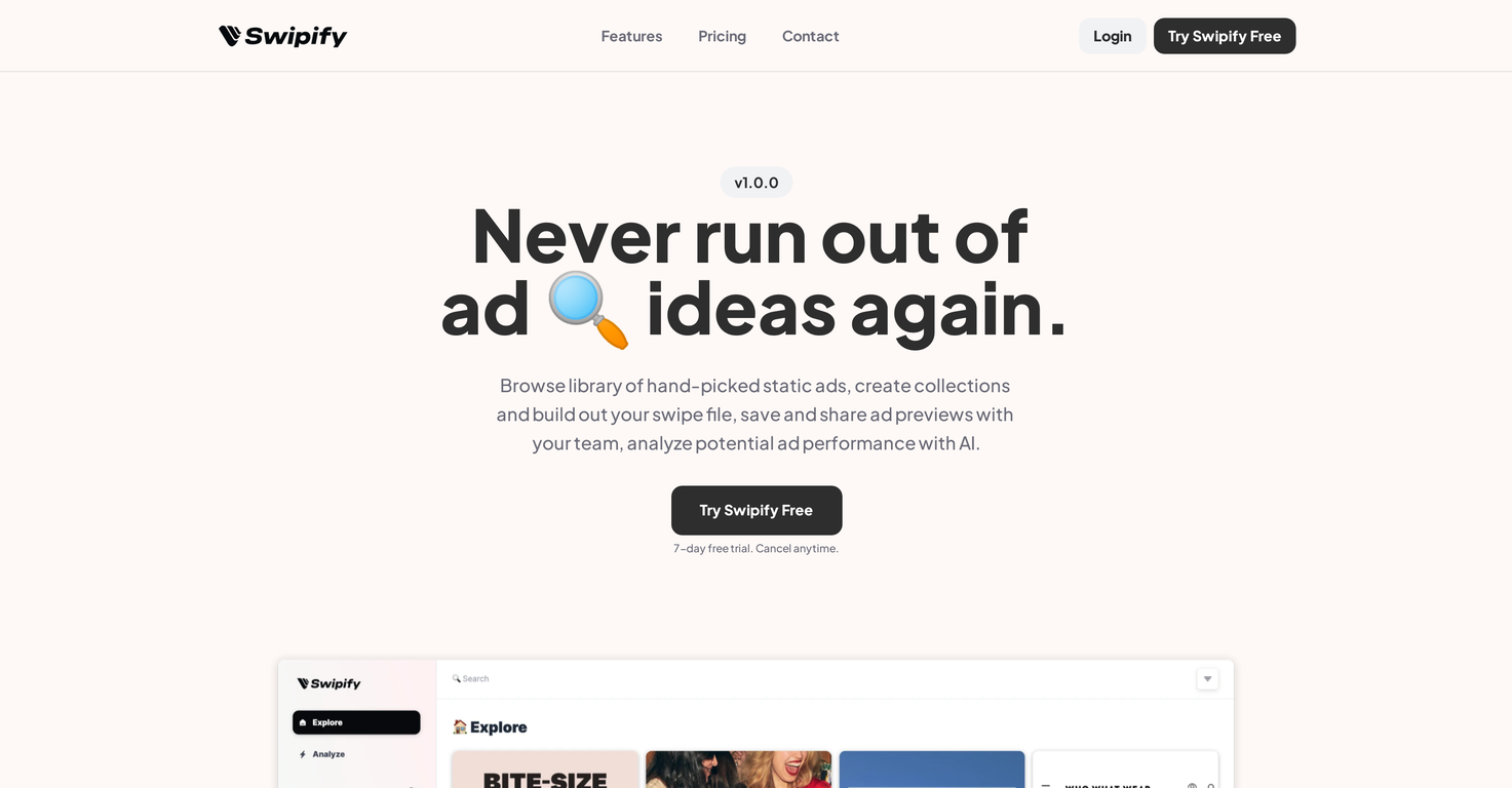 Swipify screenshot
