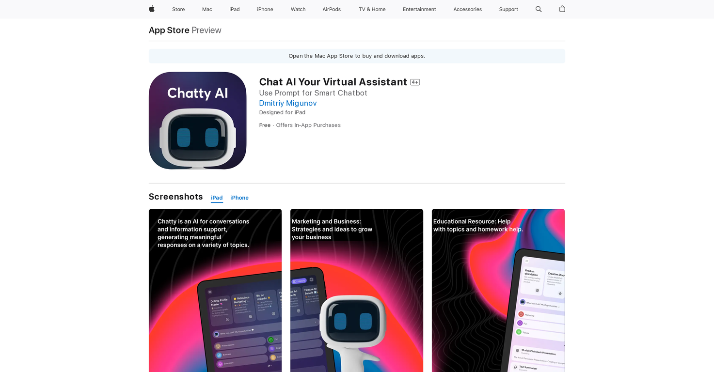 Chatty Virtual Assistant screenshot