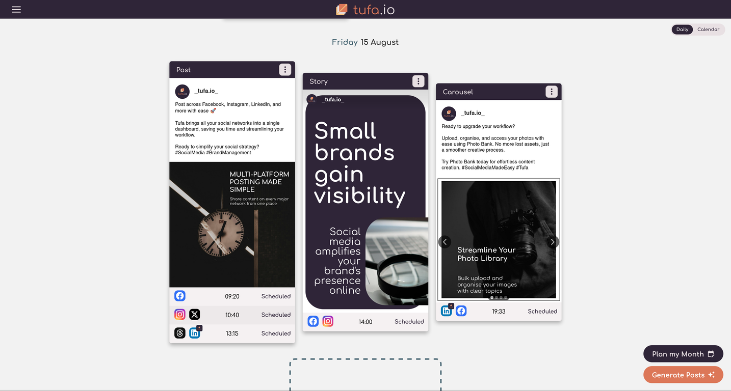 tufa.io screenshot