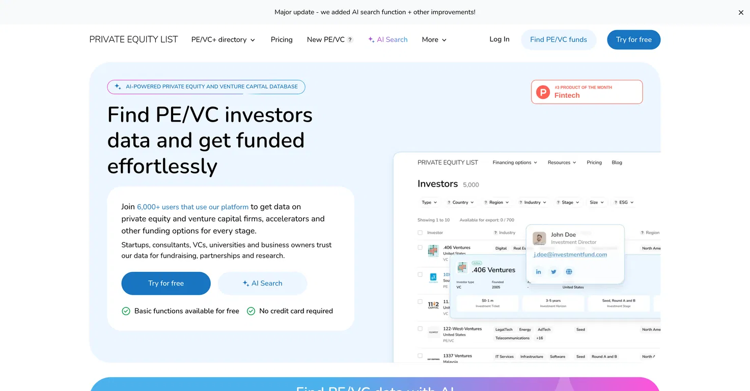Private Equity List screenshot