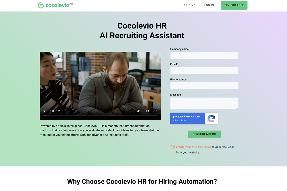 Cocolevio HR AI Recruiting Software screenshot