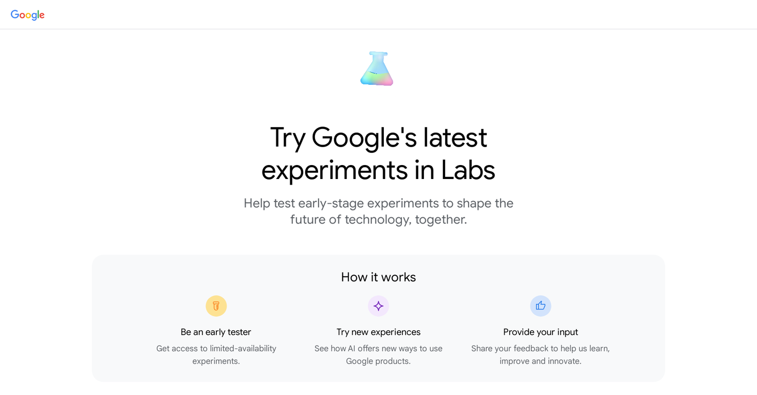 Google Labs screenshot