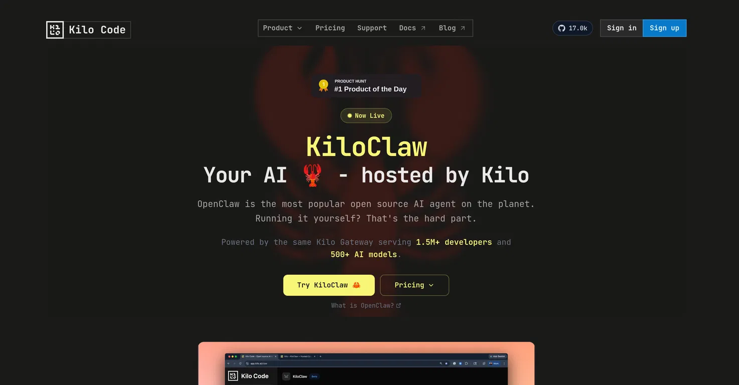 KiloClaw screenshot