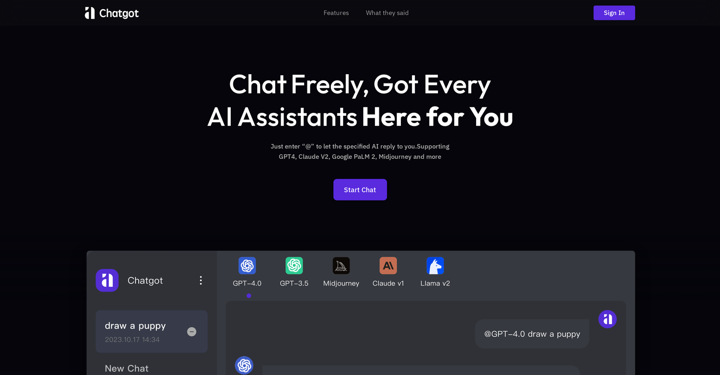 Chatgot screenshot