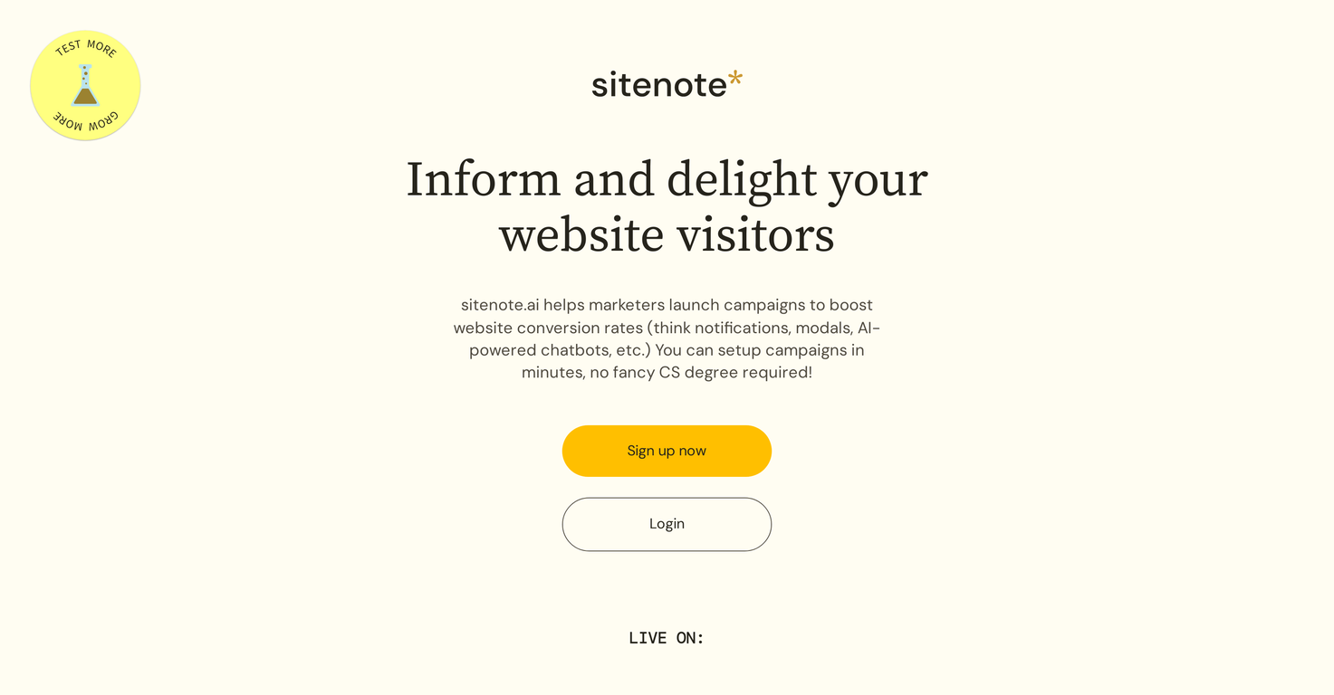 Sitenote screenshot
