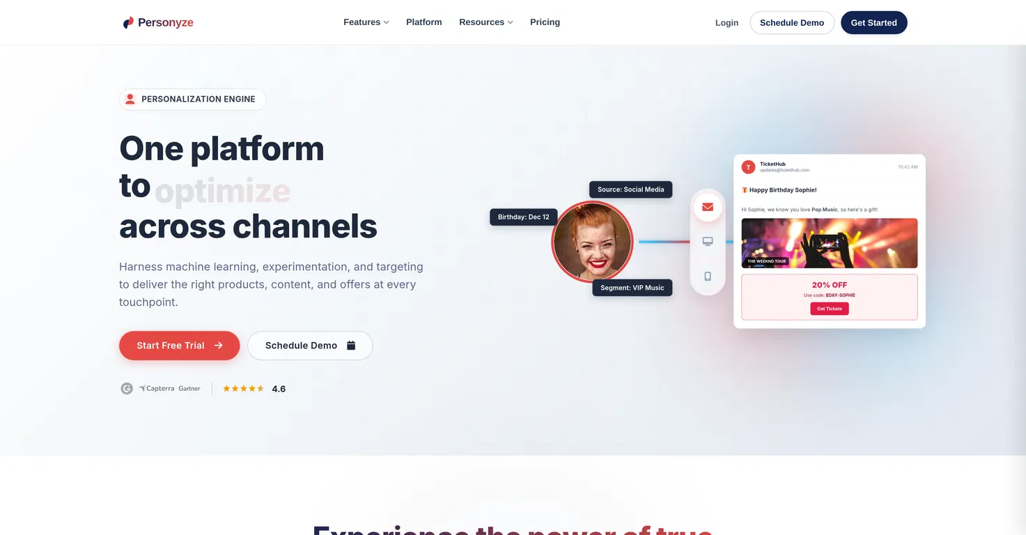 Personyze screenshot