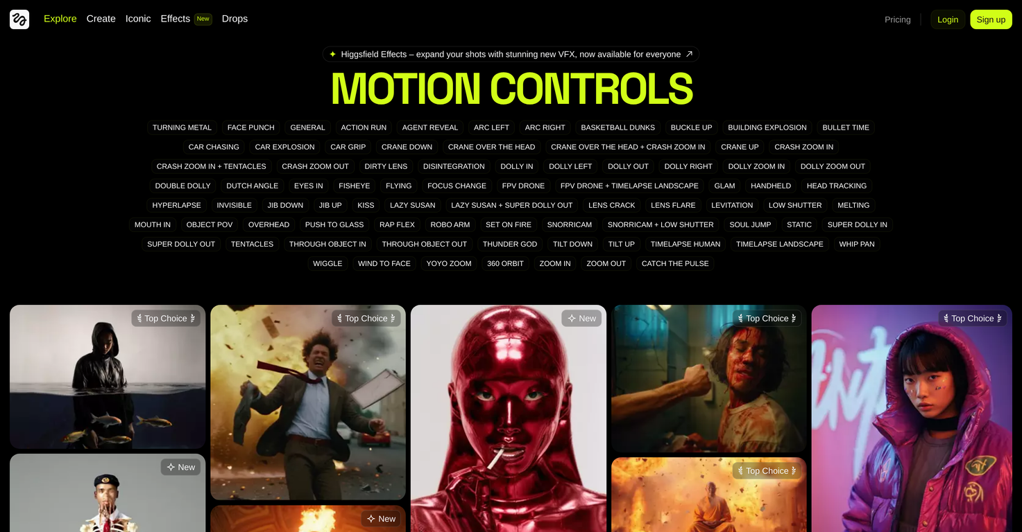 Higgsfield AI screenshot