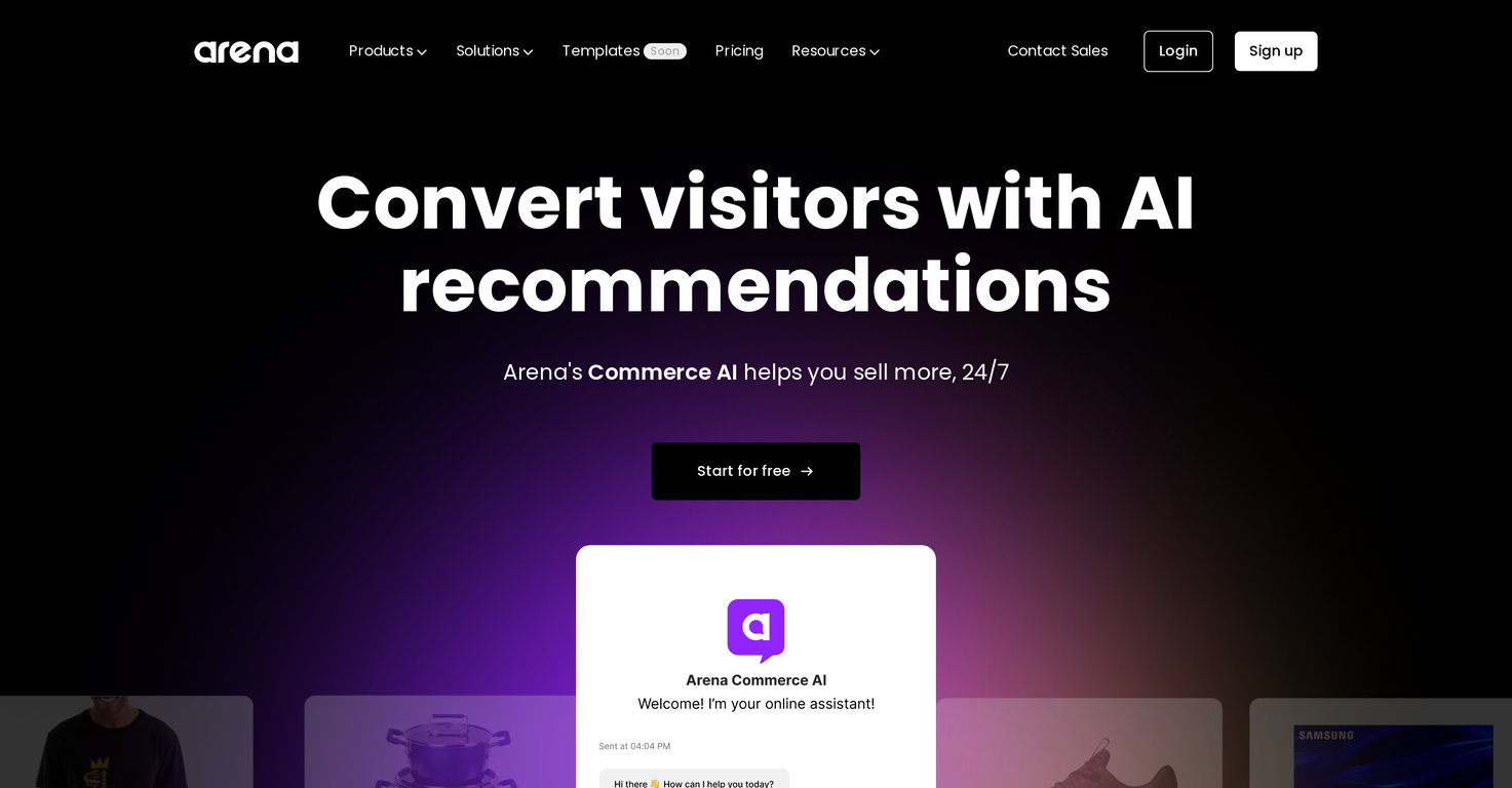 Arena Commerce AI screenshot