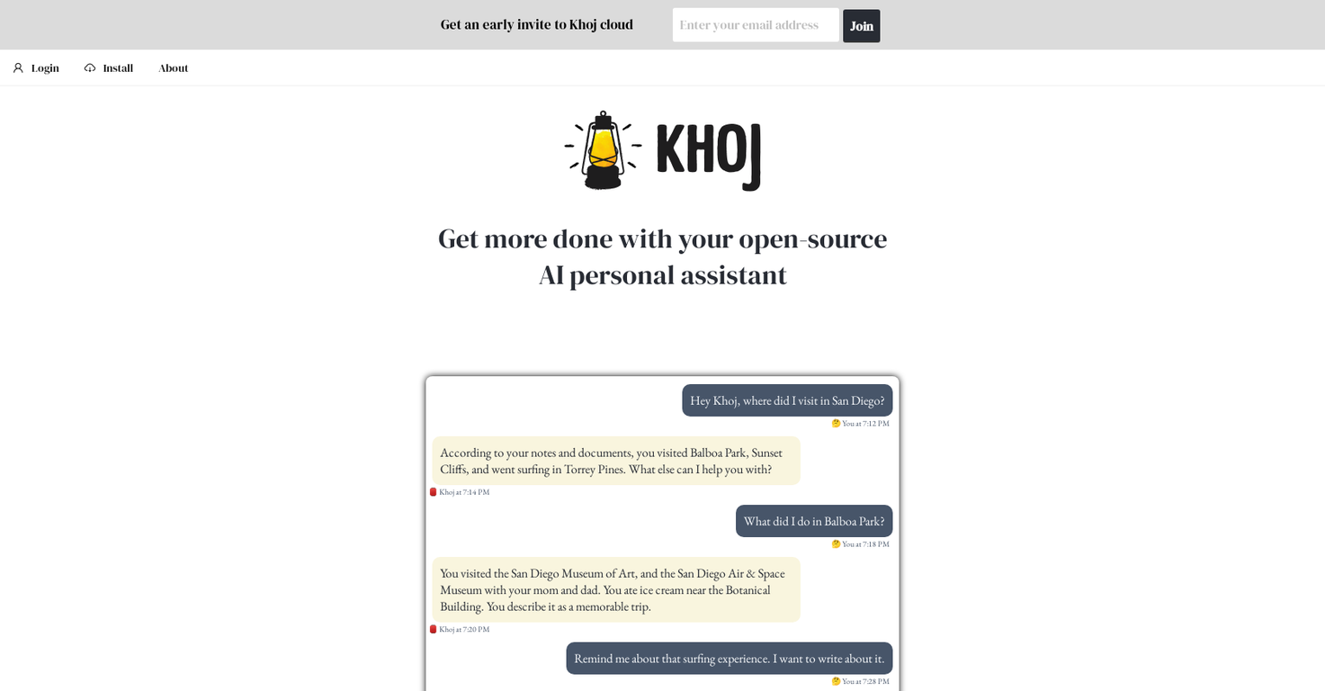 Khoj screenshot