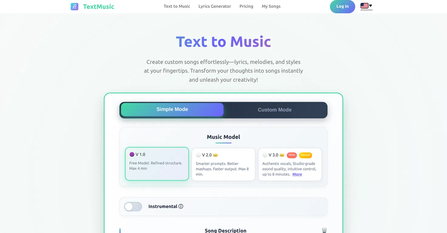 TextMusic.net screenshot