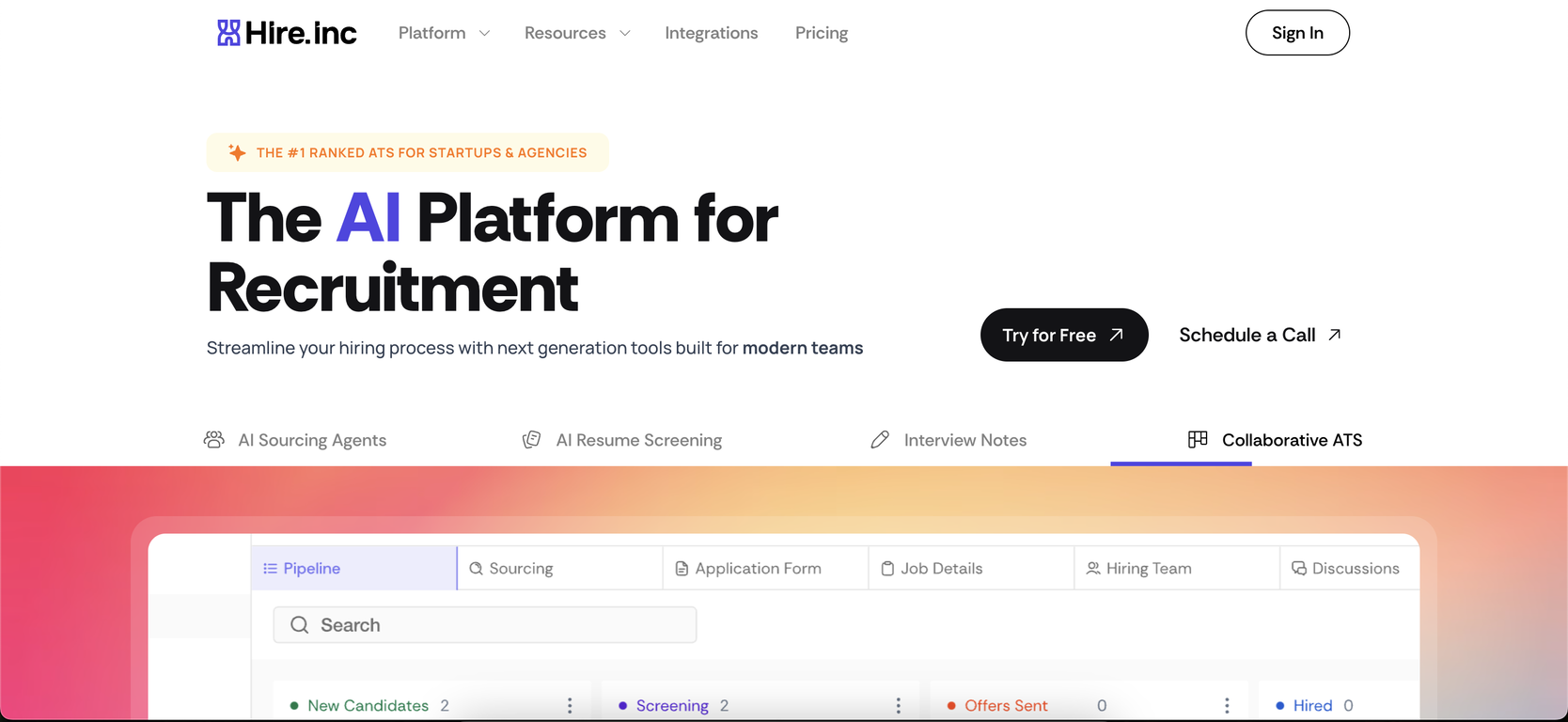 Hire.inc screenshot