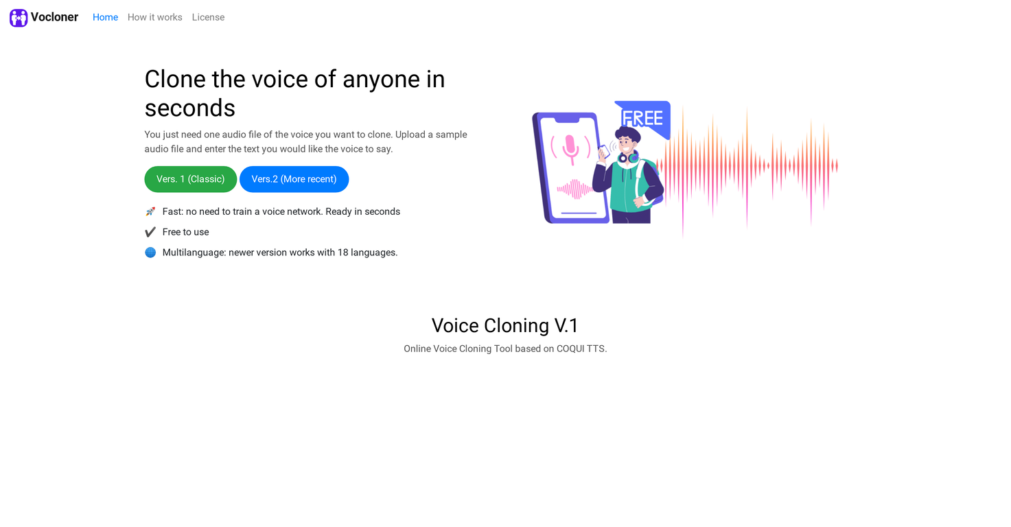 Vocloner screenshot