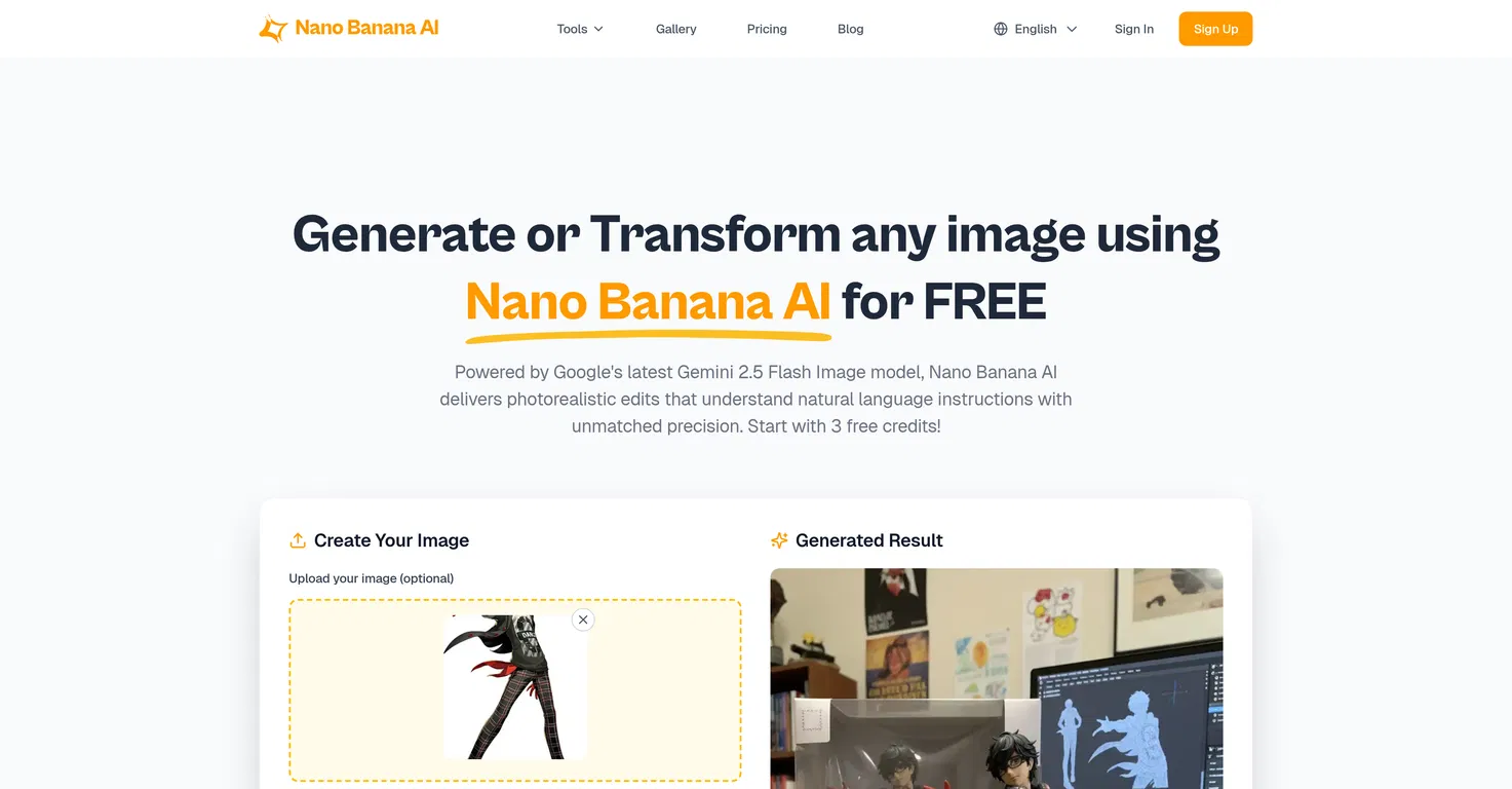 Nano Banana AI.tech screenshot