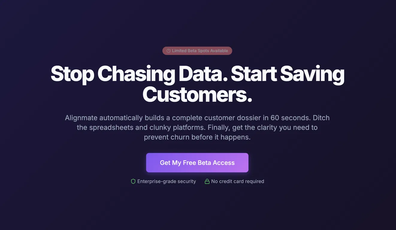 Alignmate — AI-Powered Customer Dossiers screenshot