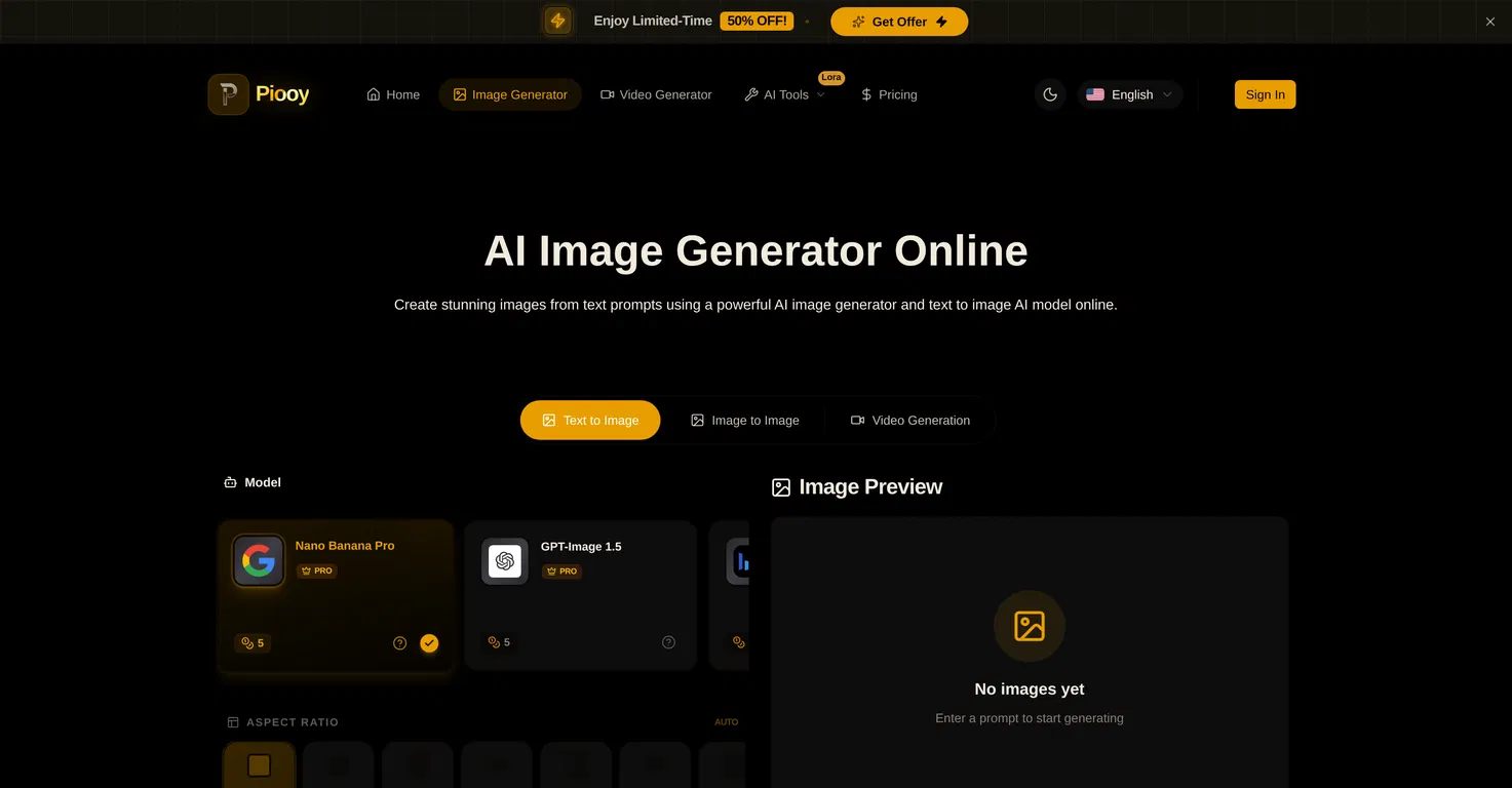 Piooy AI Image Generator screenshot