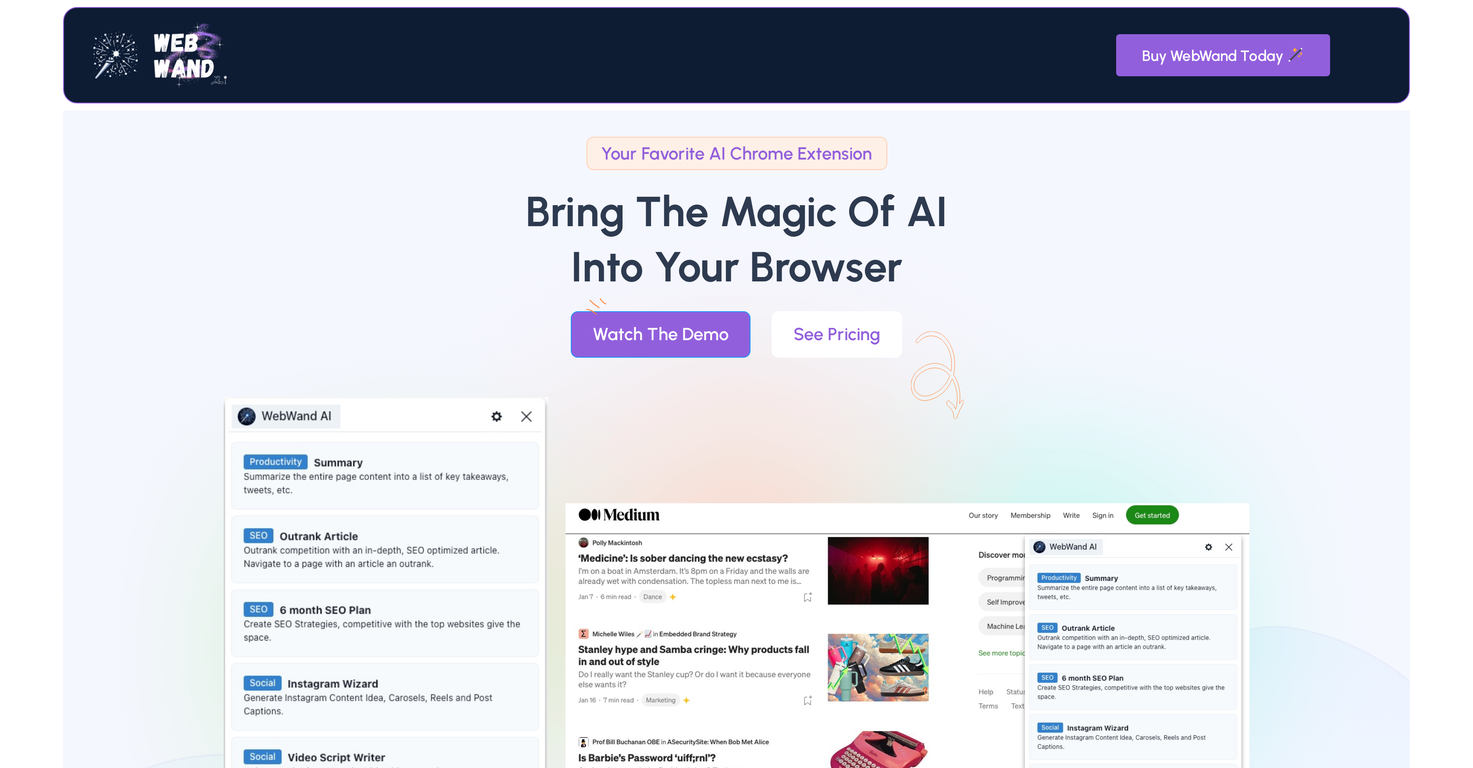 WebWand AI screenshot