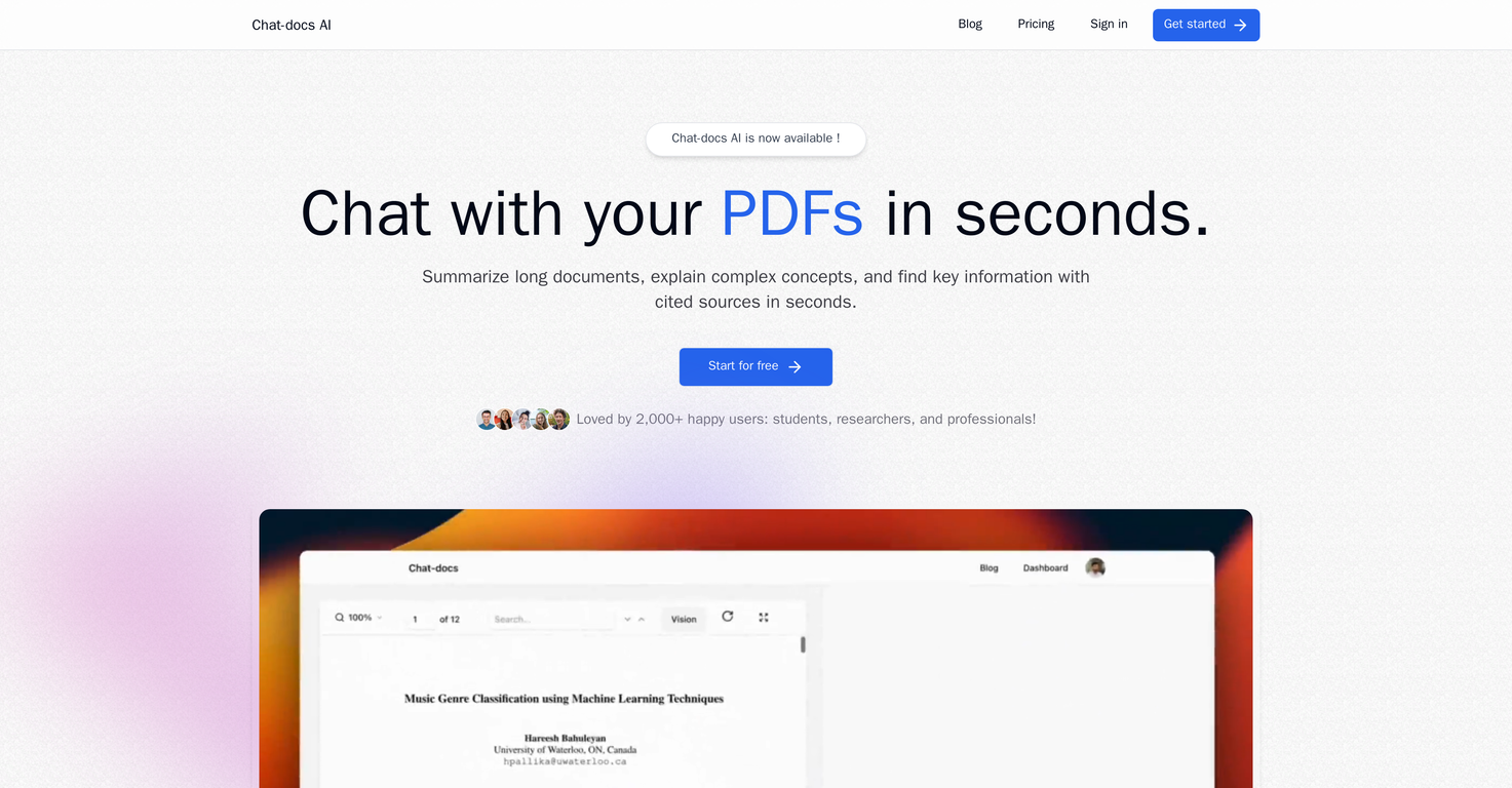 Chat-docs AI screenshot