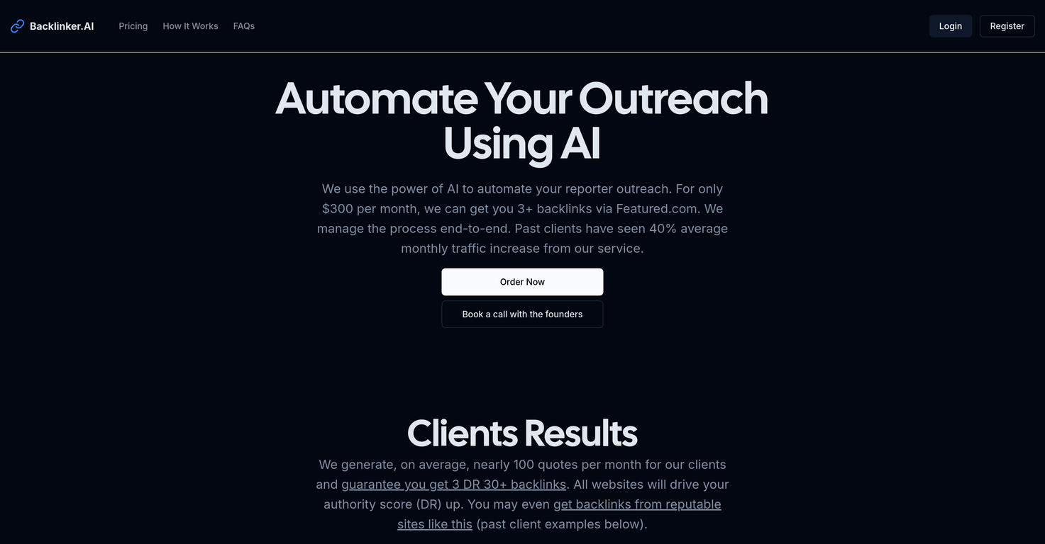 Backlinker.AI screenshot