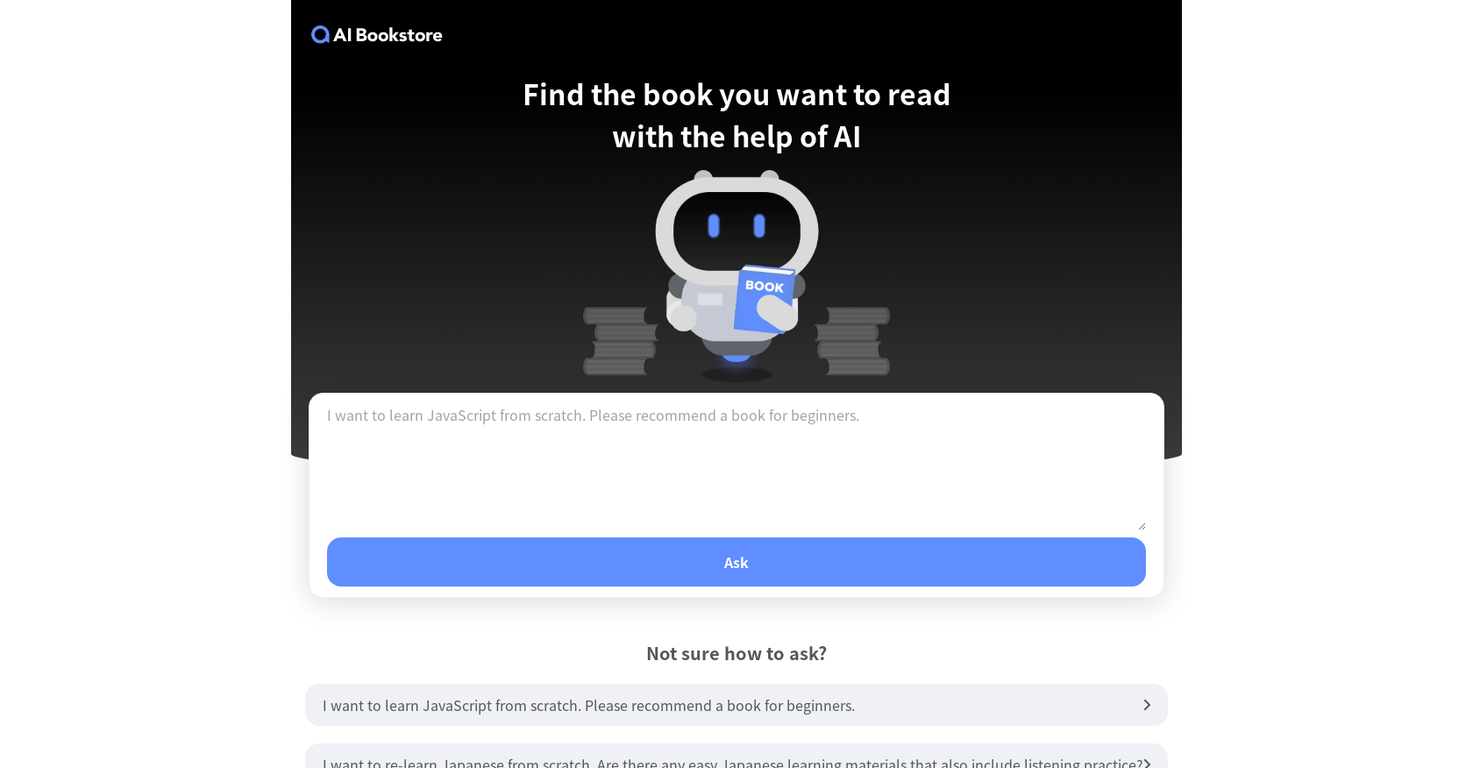 AI Bookstore screenshot