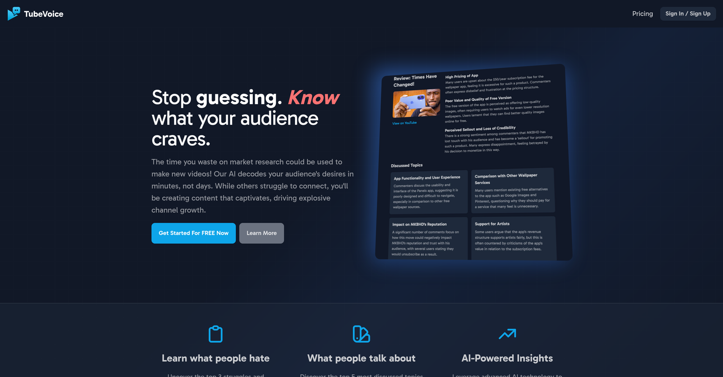 TubeVoice screenshot